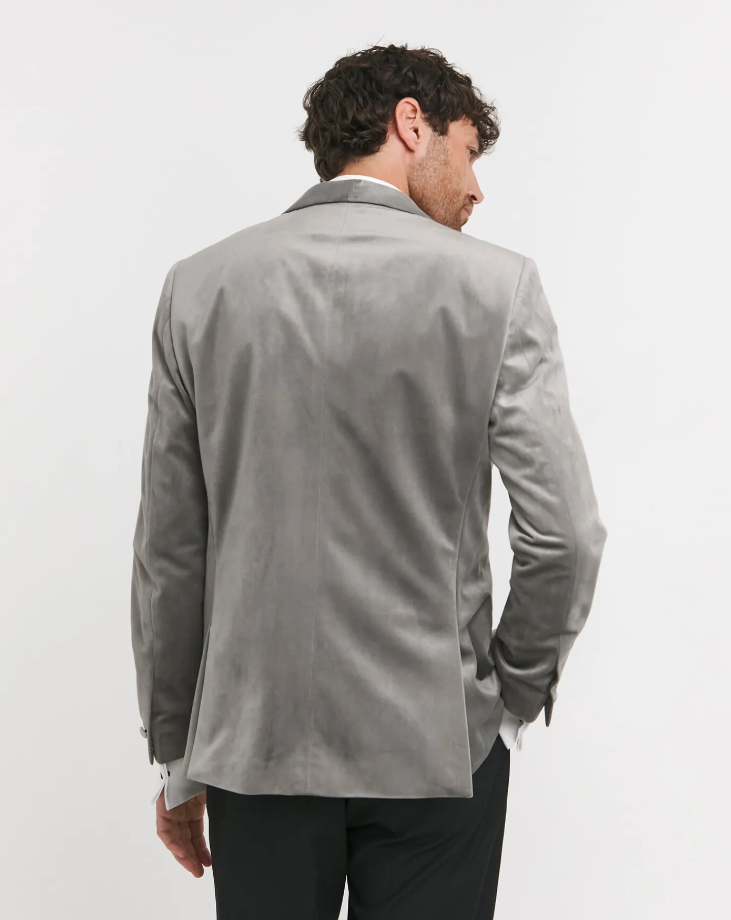 Jacamo Velvet Satin Lapel Shawl Collar Blazer