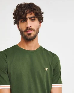 Voi Contrast Sleeve Cuff T-Shirt