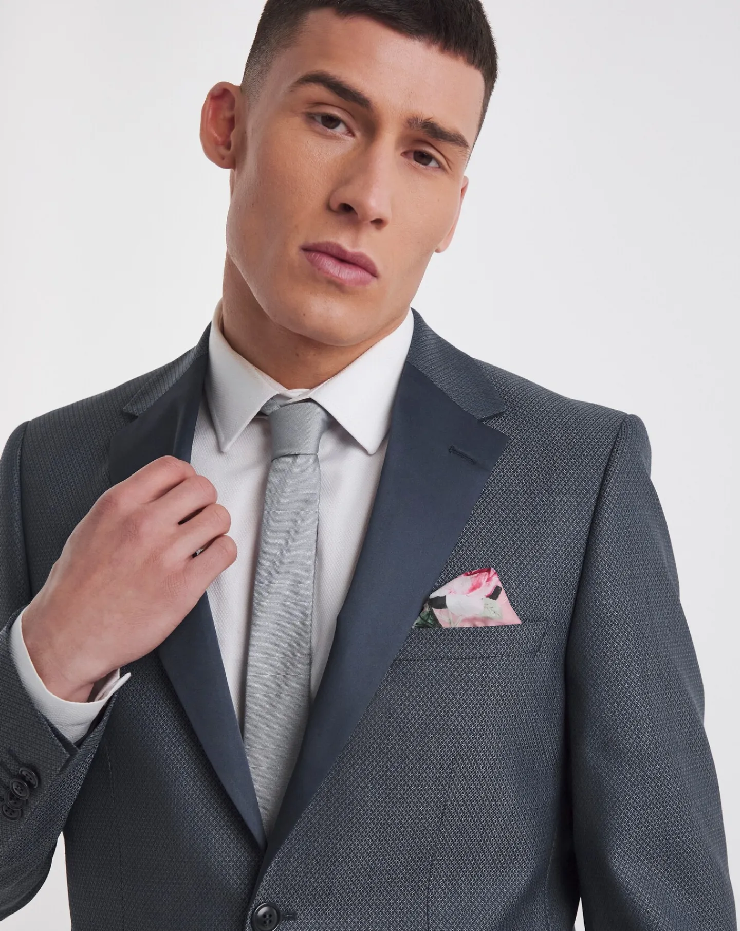 William Hunt Jacquard Satin Lapel Blazer