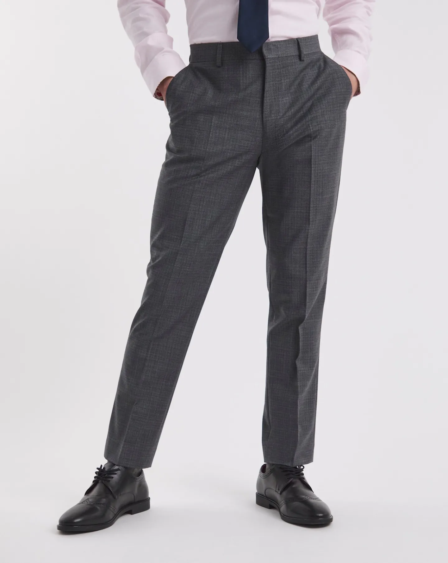 William Hunt Textured Grey Suit Trouser
