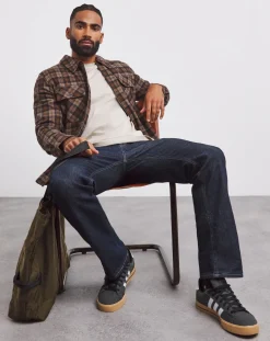 Jacamo Wool Blend Checked Zip Through Overshirt