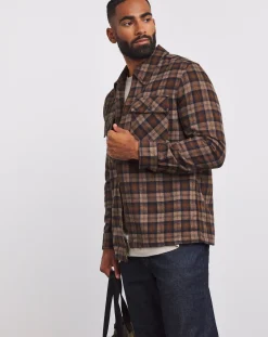 Jacamo Wool Blend Checked Zip Through Overshirt