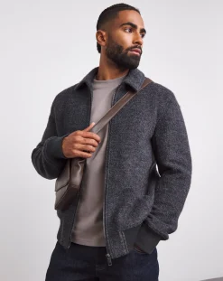 Jacamo Wool Boucle Relaxed Varsity Jacket