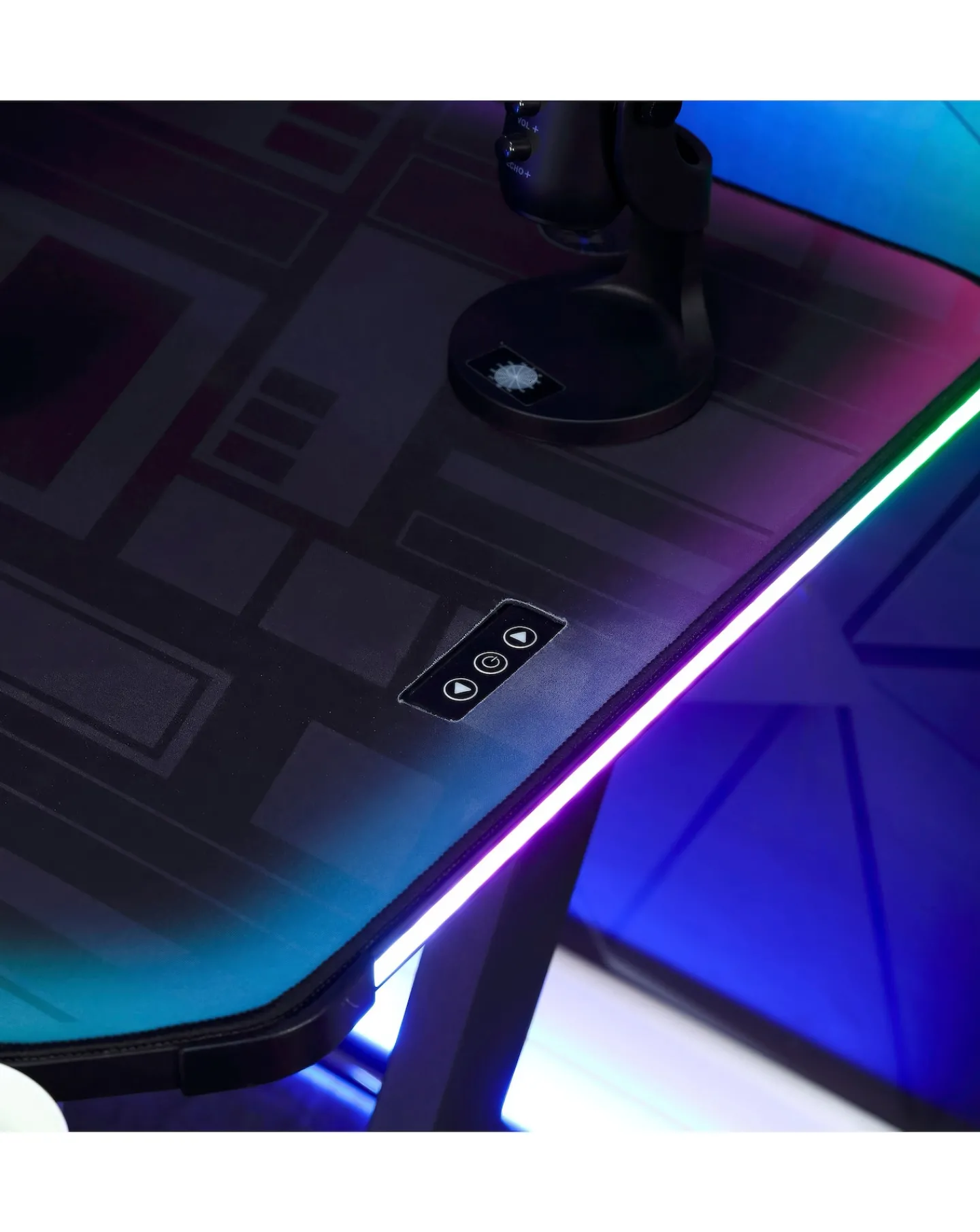 X Rocker Lumio Compact Gaming Desk with 3-Sided App-Controlled LED Lighting