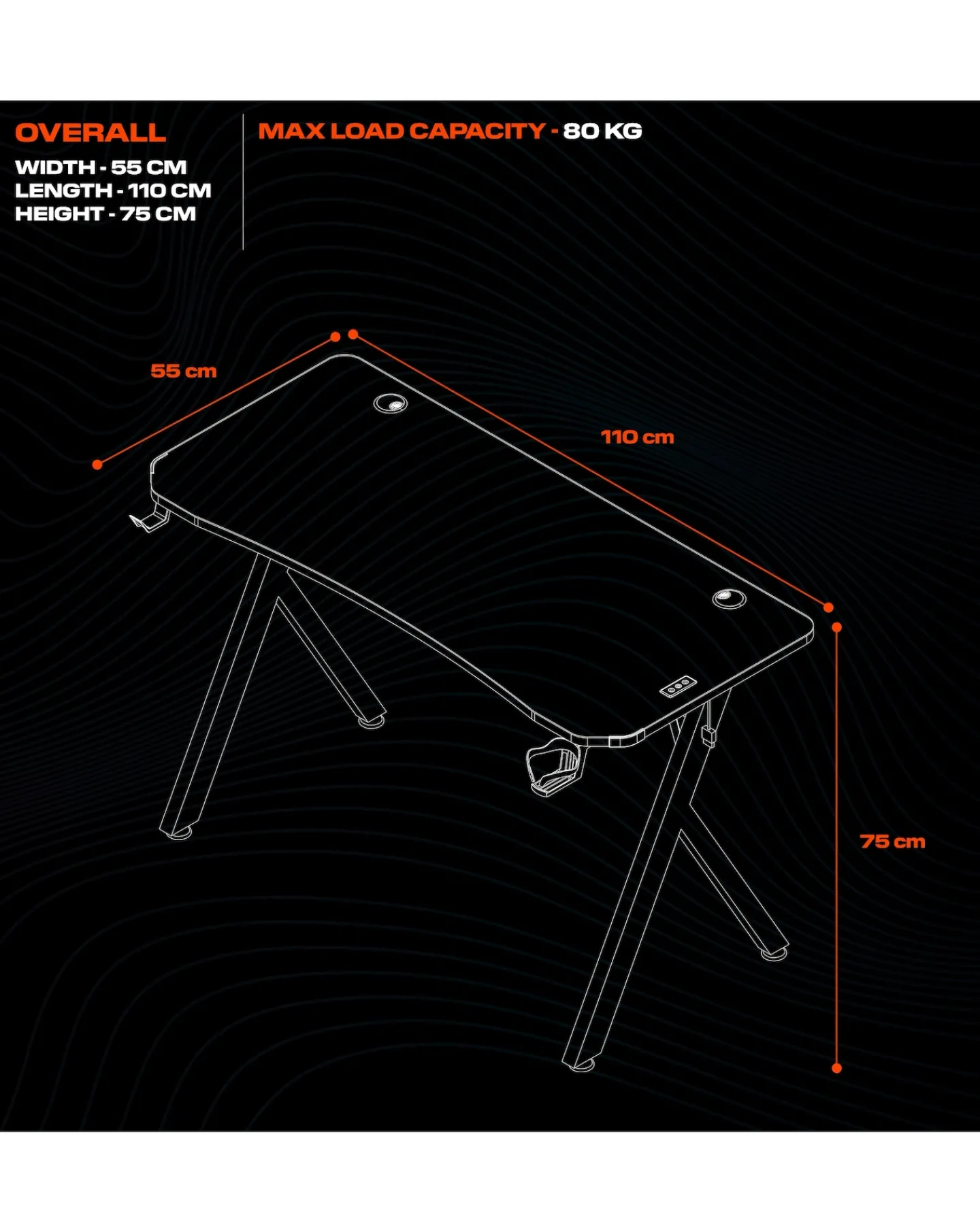 X Rocker Lumio Compact Gaming Desk with 3-Sided App-Controlled LED Lighting