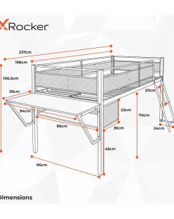 X Rocker Sanctum Mid Sleeper and Desk Gaming Combo