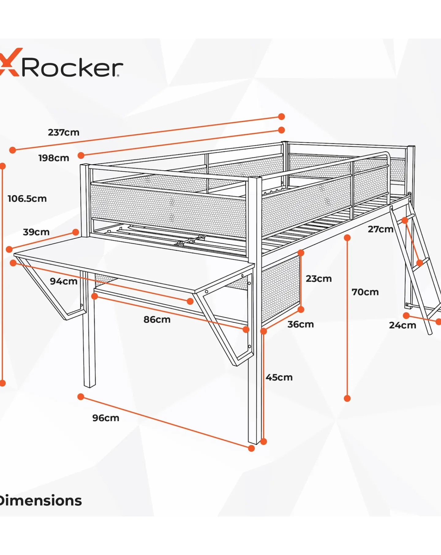 X Rocker Sanctum Mid Sleeper and Desk Gaming Combo